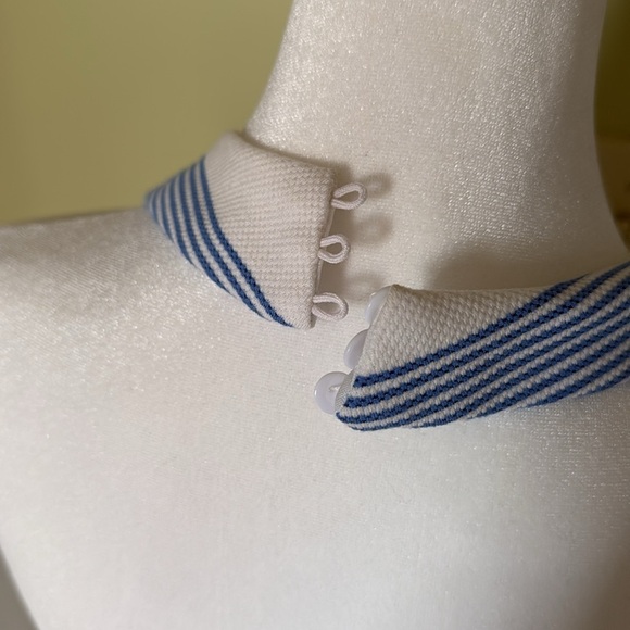 BISHOP + YOUNG Striped Blue and White Women's Halter Top Size Large - Picture 3 of 5